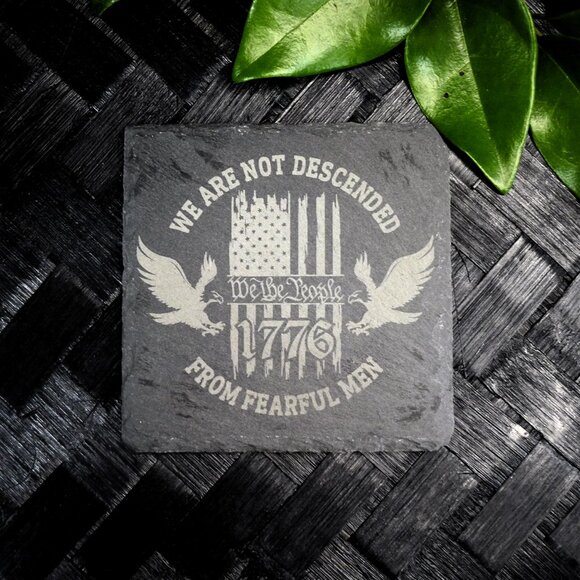 Patriotic Slate Coaster Set 1776 Coasters Slate Coasters- American Flag Coaster - Picture 10 of 16